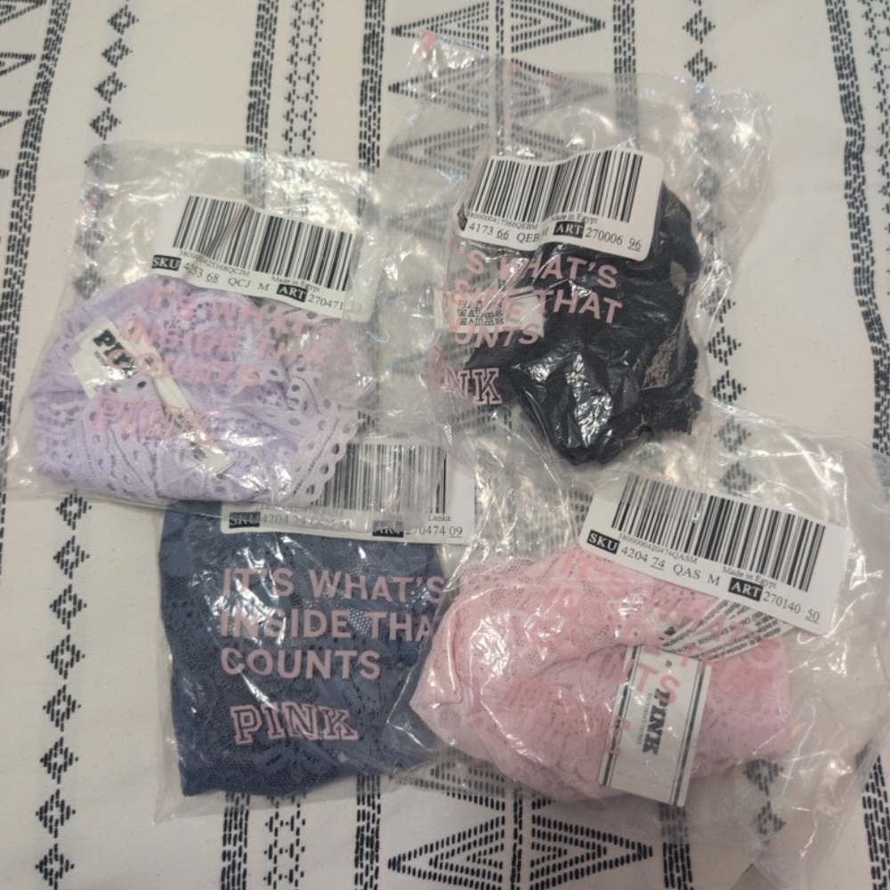PINK Victoria's Secret Panties Set - Black, Pink, Purple, Blue